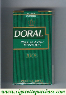 Doral Premium Taste Full Flavor Menthol 100s cigarettes soft box